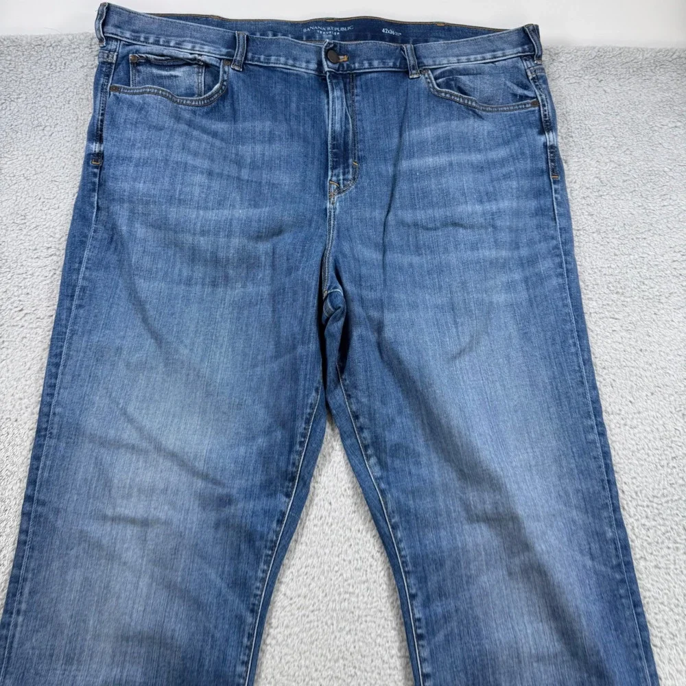 Banana Republic Traveler Slim Fit‎ Mens Jeans Blue Wash Size 42x35 Stretch Denim